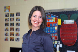 [portrait of Jamee Miller in her classroom]